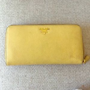 Yellow Prada Wallet